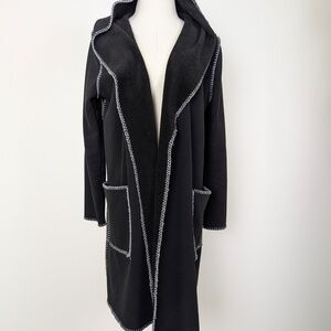(Free with Purchase) Rain Long Cardigan Contrast Stitching Coatigan Hood